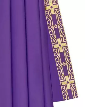 Nikolaus - Rauchmantel violett mit schlichtem Kreuzdekor
