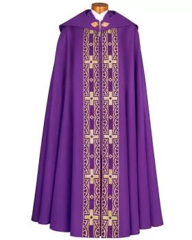 Nikolaus - Rauchmantel violett mit schlichtem Kreuzdekor