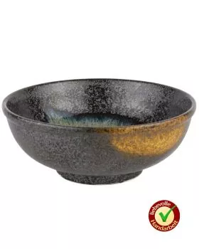 Räucherschale Keramik schwarz braun 19,5 cm