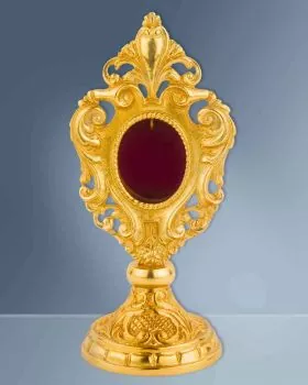 Reliquiar 15,5 cm vergoldet mit barocker Ornamentik