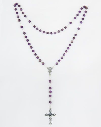 Rosenkranz Sterling Silber Amethyst Perlen 6 mm Ø