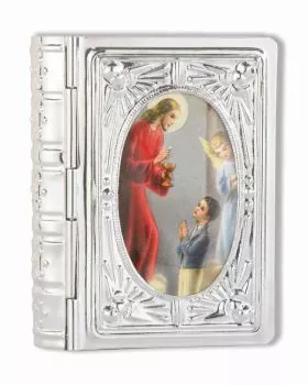 Buchdose für Rosenkranz Jesus mit Jungen 6x4,5cm