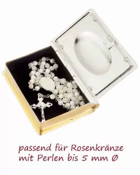 Buchdose für Rosenkranz Jesus mit Jungen 6x4,5cm