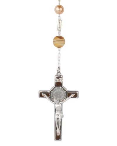 Rosenkranz St. Benedigt Bohemia Perlen 8 mm  Ø mit Buch