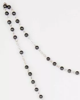 Rosenkranz gekettelt 40 cm Hämatit Perlen 3 mm Ø