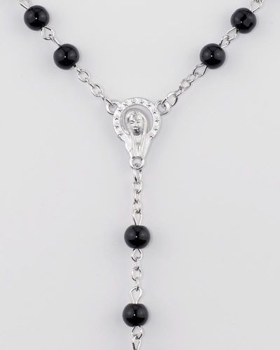 Rosenkranz schwarze Glasperlen 5 mm Ø