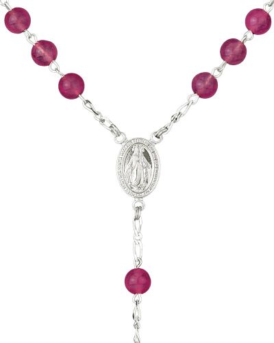 Rosenkranz Fuchsia 4 mm Ø Perlen im Geschenketui