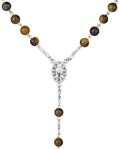 Preview: Rosenkranz Tigerauge 4 mm Ø Perlen im Geschenketui