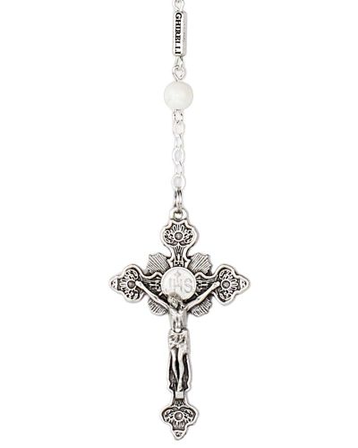 Preview: Marienrosenkranz Perlmutt 6 mm Ø antik versilbert