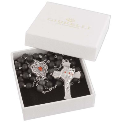 Rosenkranz "sacred heart" rot Hämatitperlen 8 mm Ø