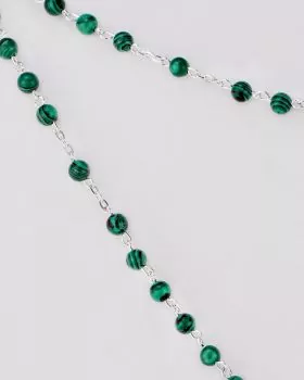 Rosenkranz Perlen Malachit 5 mm Ø, Gesamtlänge 50 cm