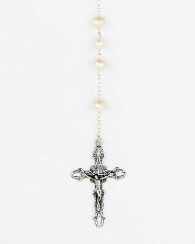 Rosenkranz Perlen 6 mm Ø Sterling Silber gekettelt