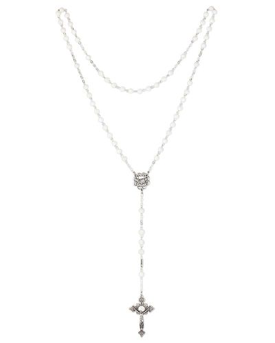 Marienrosenkranz Perlmutt 6 mm Ø antik versilbert