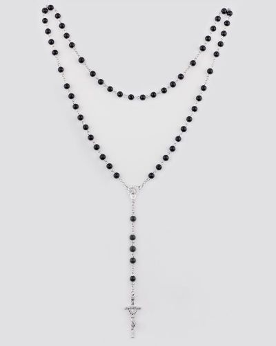 Rosenkranz schwarze Glasperlen 5 mm Ø