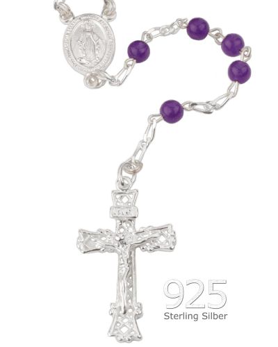 Preview: Rosenkranz Amethystperlen 4 mm Ø im Geschenketui