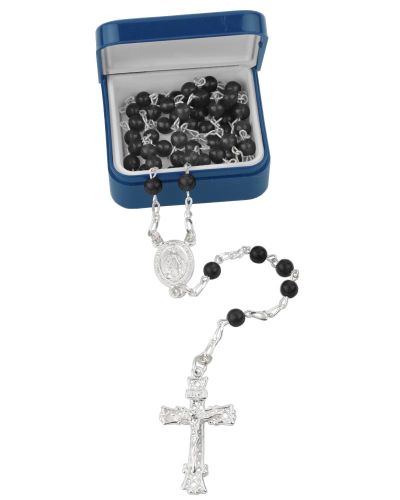Rosenkranz Onyx 4 mm Ø Perlen im Geschenketui