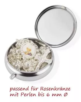 Rosenkranzdose 6 cm Ø Madonna immerwährende Hilfe