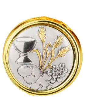 Rosenkranzdose Eucharistie 48 mm, für Perlen bis 4 mm Ø