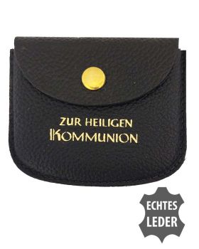 Rosenkranzetui Leder schw. ZUR HEILIGEN KOMMUNION