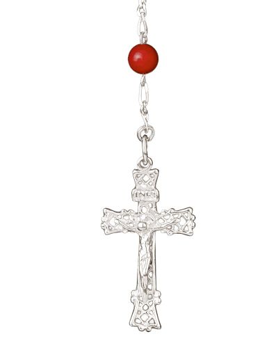 Preview: Rosenkranz 6 mm Ø Perlen Koralle im Geschenketui