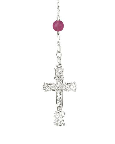 Rosenkranz Fuchsia 4 mm Ø Perlen im Geschenketui