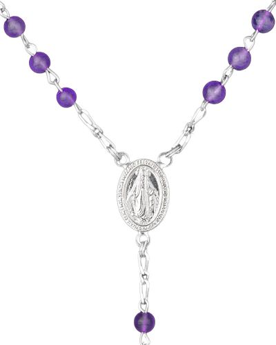 Preview: Rosenkranz Amethystperlen 6 mm Ø im Geschenketui