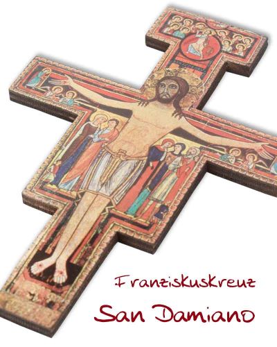 Franziskuskreuz 14 x 9 cm Kunstdruck San Damiano