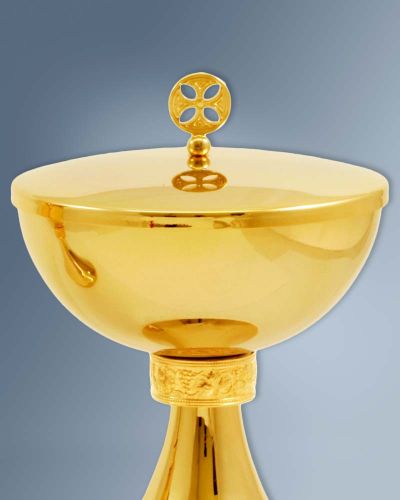 Ziborium vergoldet 17 cm klassisch mit Nodus