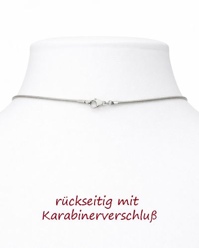Preview: Schlangenkette Silber 45 cm mit Karabinerverschluss