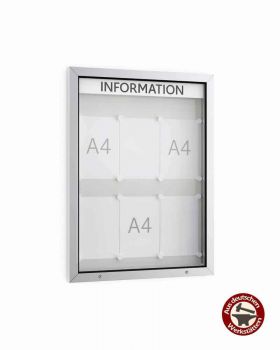 Schaukasten 750 x 1000 mm Economy Alu, 6 x DIN A4