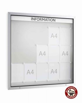 Schaukasten 1000x1200 mm Economy Alu 12 x DIN A4