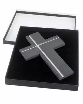 Schieferkreuz 15 x 23 cm mit Einlage aus Edelstahl
