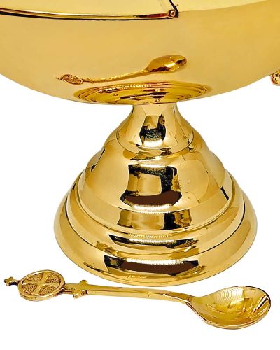 Preview: Schiffchen Messing poliert 13 cm lang 11 cm hoch