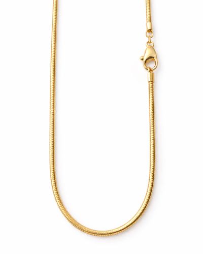 Preview: Schlangenkette Silber vergoldet 45 cm mit Karabiner