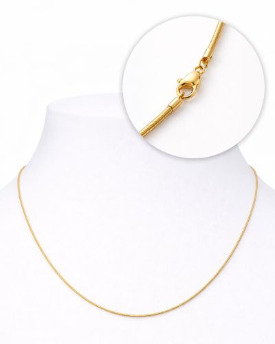 Preview: Schlangenkette Silber vergoldet 45 cm mit Karabiner