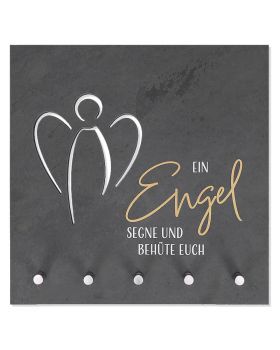 Schlüsselbrett "Ein Engel..." Schiefer 29 x 29 cm