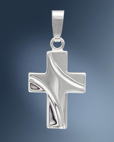 Kreuz Anhänger Silber geschwungen 11 x 15 mm