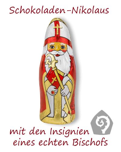 26 Stück Nikolaus Bischof 7 cm hoch aus leckerer Schokolade