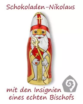 24 Stück Nikolaus 7 cm hoch aus leckerer Schokolade
