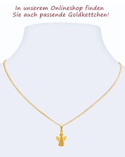 Preview: Engel Anhänger schlicht 10 mm x 12 mm 9 ct Gold 375