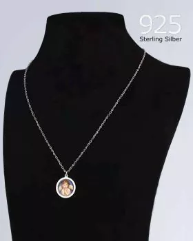 Halskette mit Schutzengel Anhänger, Silber 925