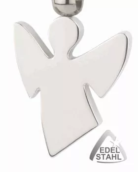 Schlüsselanhänger Edelstahl Schutzengel 35 x 40 mm