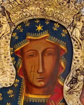Ikone Schwarze Madonna 925 Silberoklad 31 x 27 cm