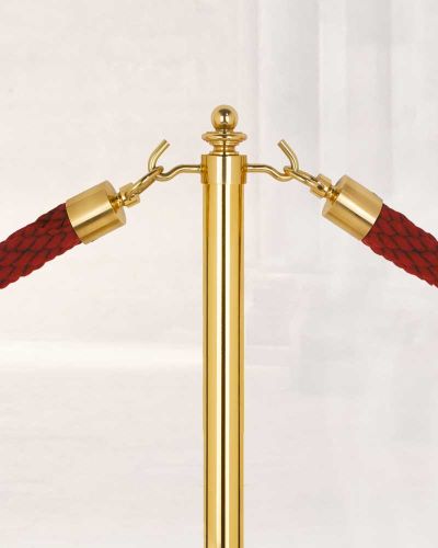 Seilständer Messing 89 cm beidseitig mit Haken