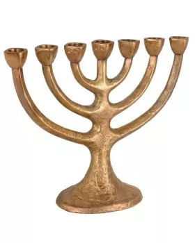 Menorah 22 x 29 cm solide Bronze 7-armiger Leuchter