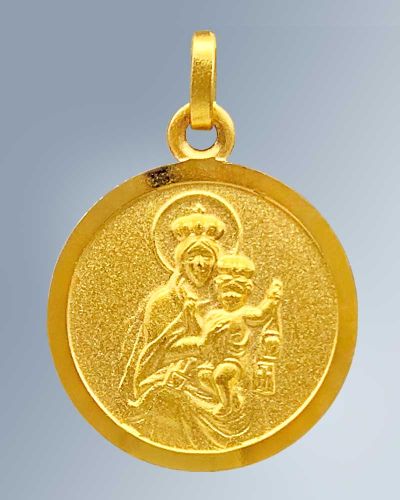 Skapuliermedaille Jesu/Maria 12 mm Ø 8 ct Gold 333
