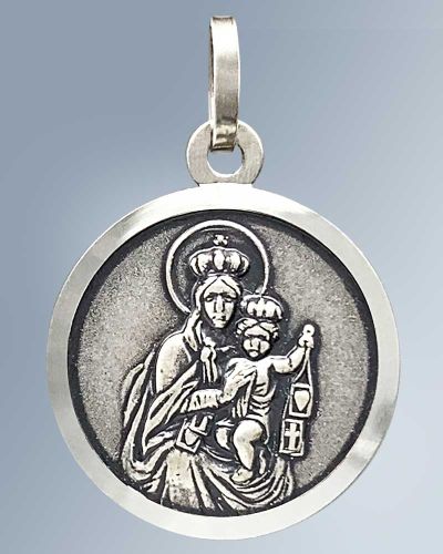 Skapuliermedaille Jesu/Maria 16 mm Ø 925 Sterling Silber