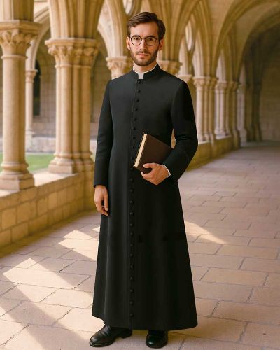 Soutane 100% Schurwolle 155 cm Konfektionsgröße 54