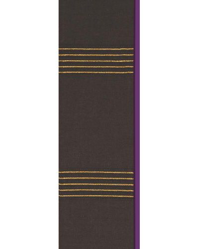Langstola Handwebe schwarz ca. 155 cm lang