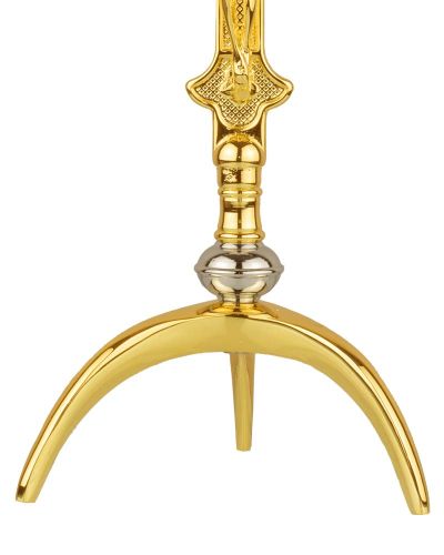 Preview: Altarkreuz 16 x 32 cm dreibeinig Messing poliert